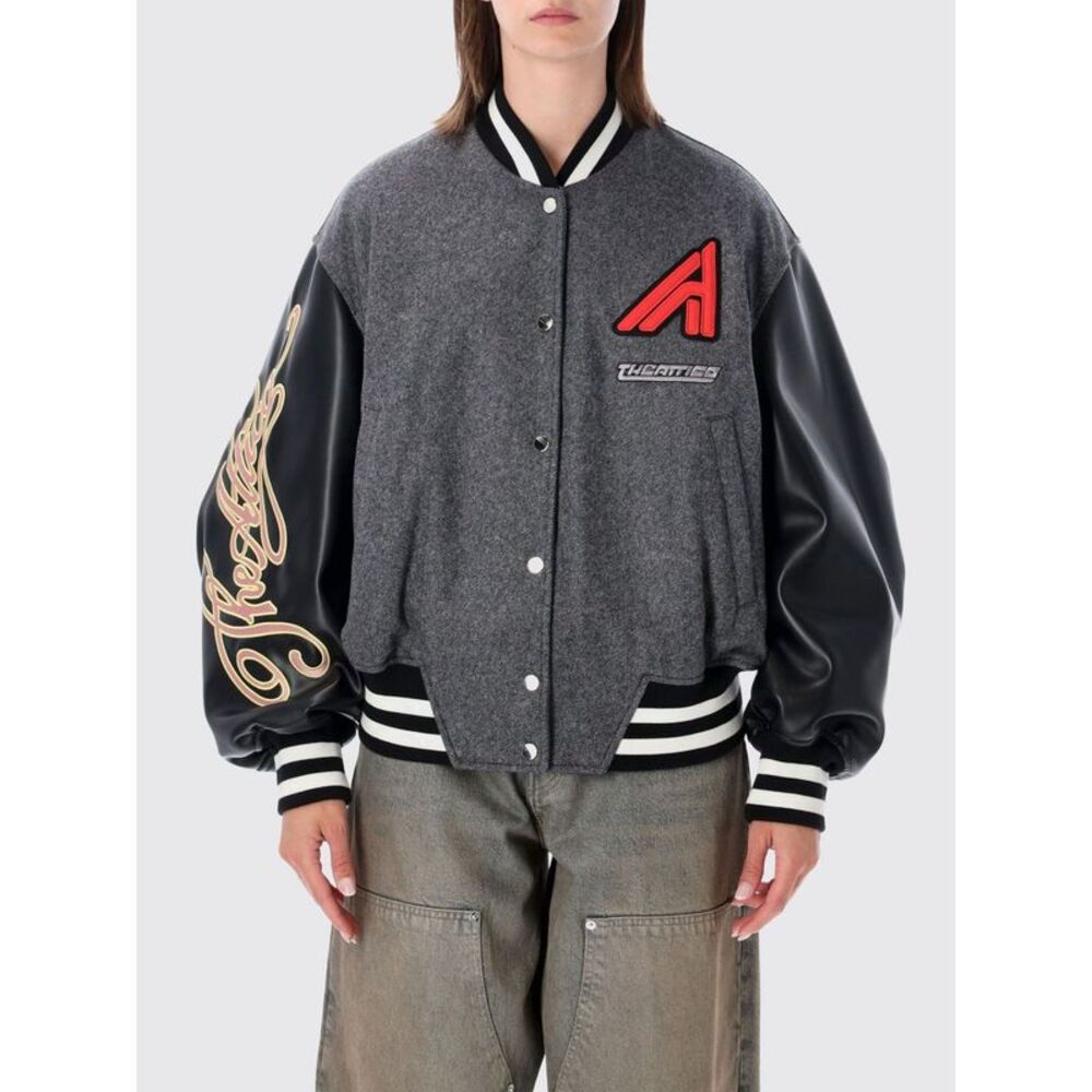 Varsity Bomber Jacket The Attico In A Wool Blend With Monogram Patch